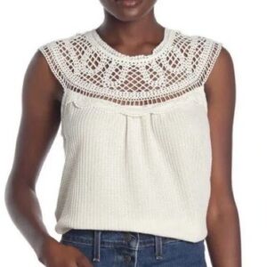 Meadow Rue By Anthropologie Sierra Crochet
Sleeveless Top White Size S Cropped